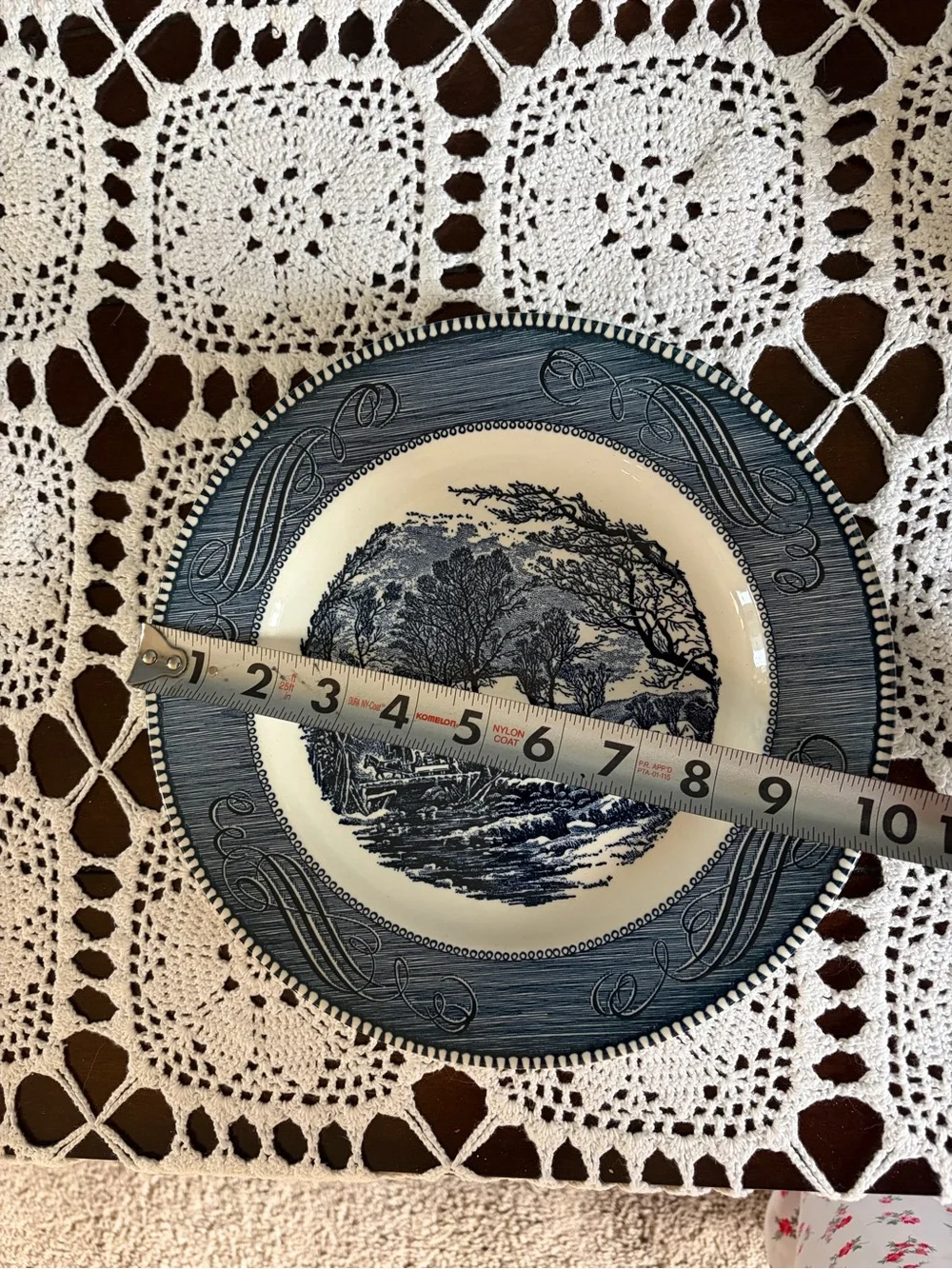 Currier and Ives The Old Grist Mill By Royal Ceramic Dinner Plates - Set of 4